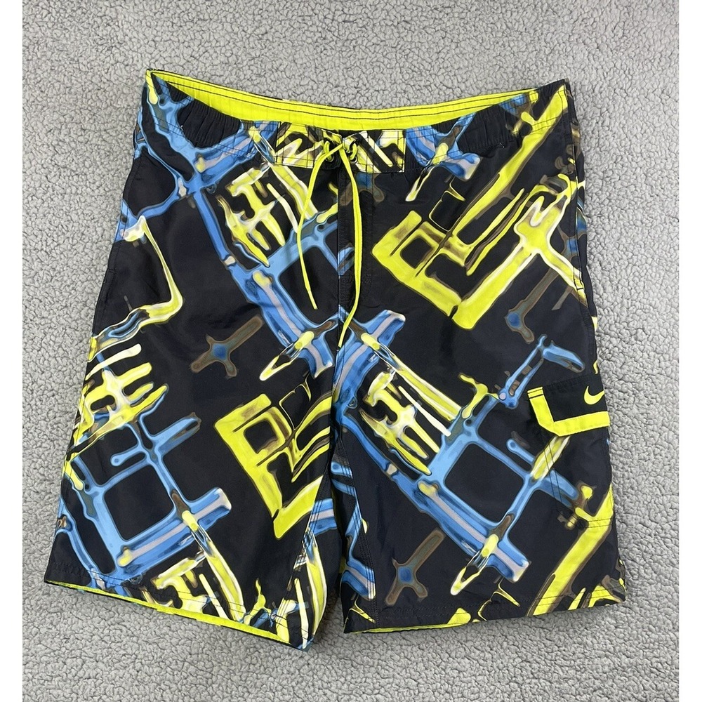 Nike Swim Trunks Mens Medium Multicolor Board Shorts Pockets Drawstring